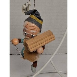 Vintage Kurt S Adler 1977 Workshop Elf Wood‎ Ornament Hand Crafted Taiwan
